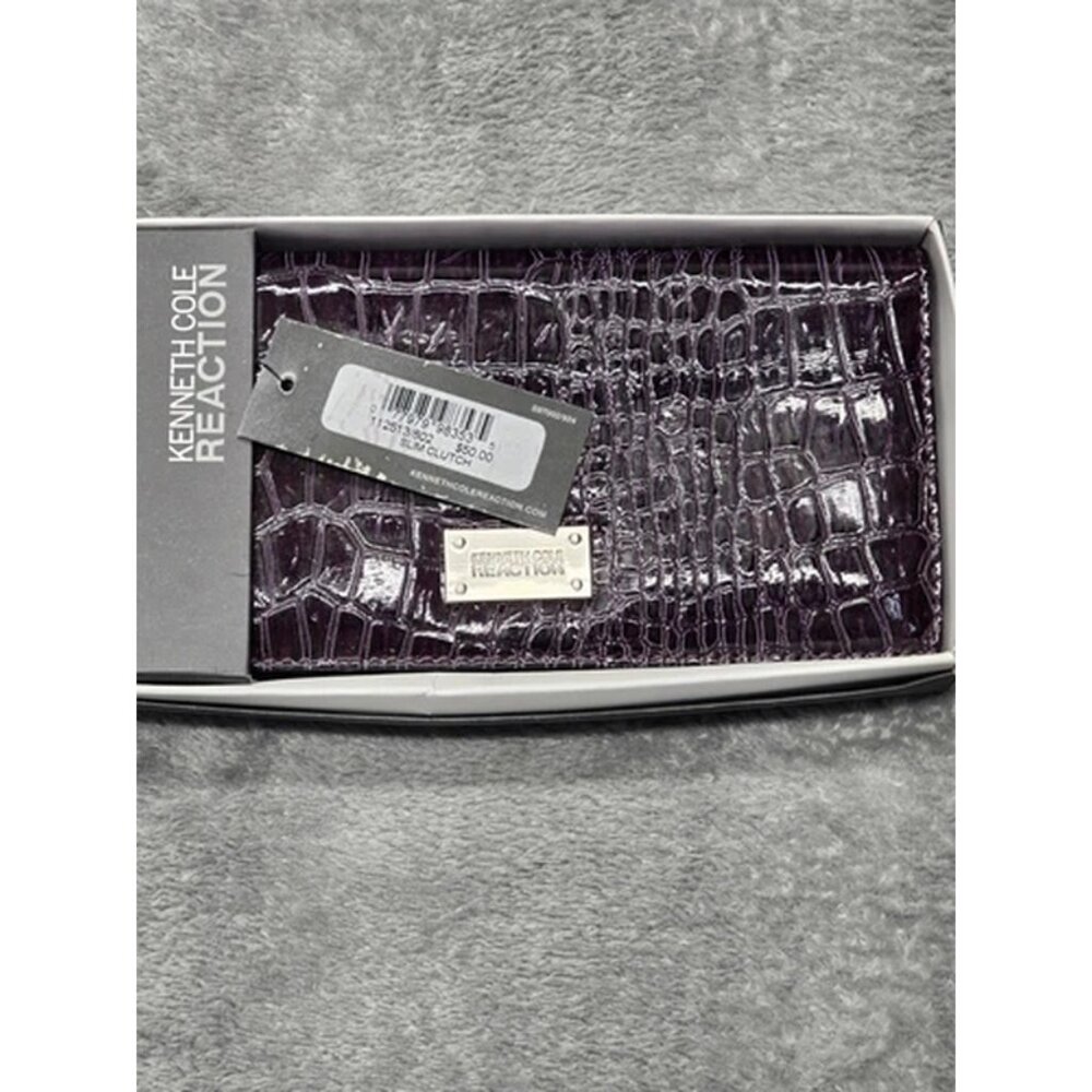 Kenneth Cole Slim Clutch Wallet Womens Purple Snap, Zipper‎